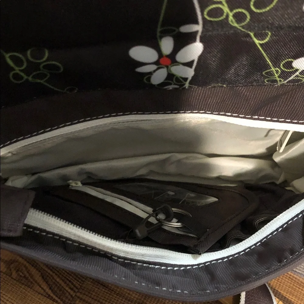 Sherpani Brown Messenger Bag with Daisy Accent